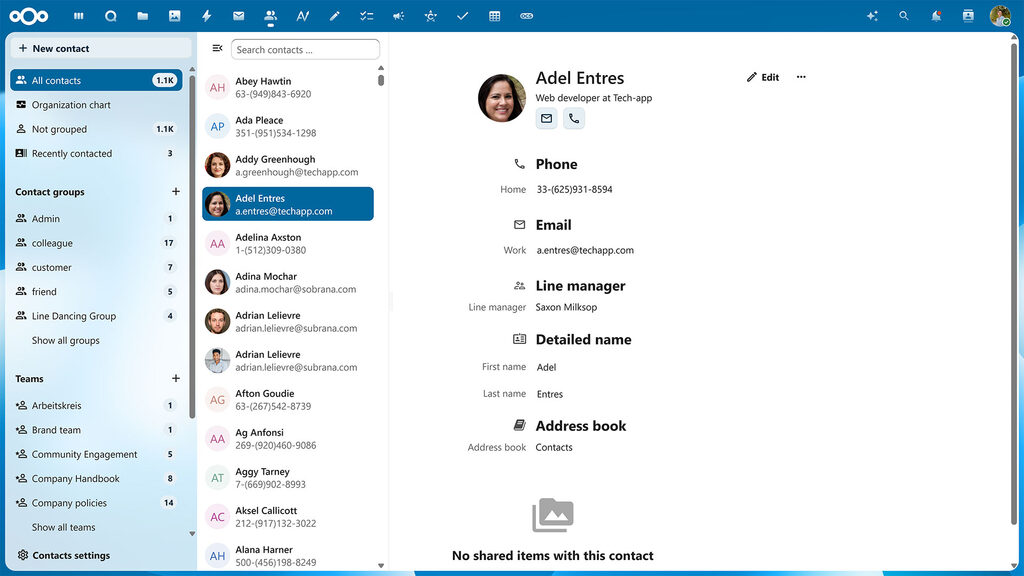 Nextcloud  - Contacts synchronisés